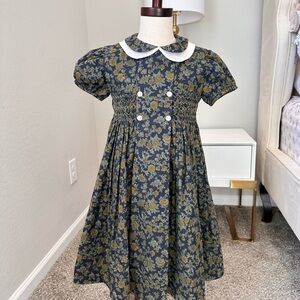La Coqueta Floral Kids Dress with Peter Pan Collar